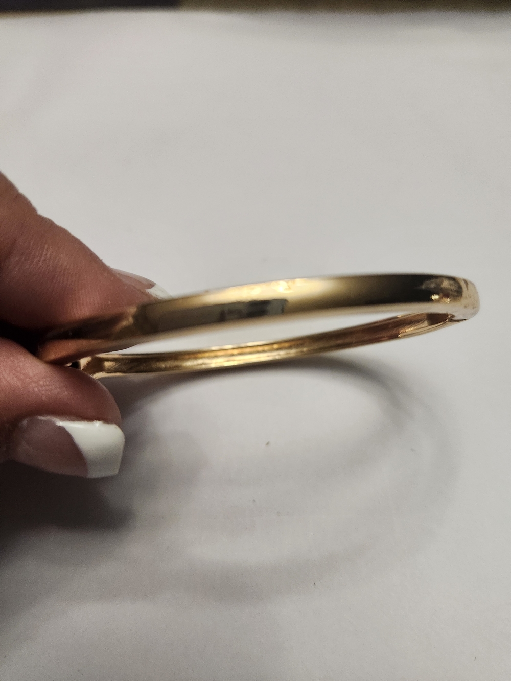 Jie Fresh Gold Tone Hinged Bangle Bracelet - Classic Women's Jewelry